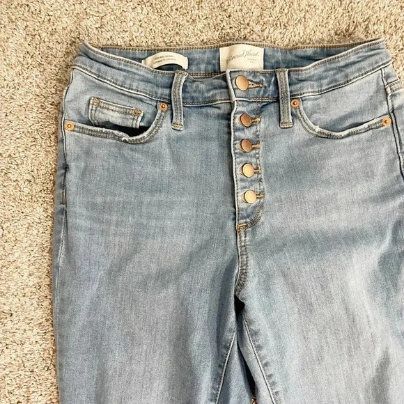 Universal Thread Stretch Denim High-Rise Skinny Distress Jeans Blue Size 4/27R - Picture 4 of 11